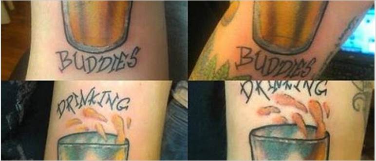Matching drinking tattoos